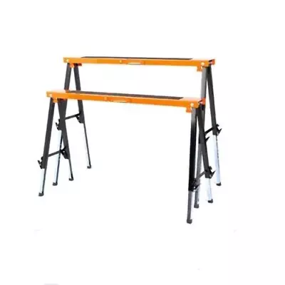 2Pc Mastercraft Sawhorse Metal Folding Non-slip Surface Saw Horse 120KG Capacity • $106.95