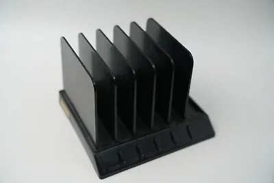 Vintage Retro Industrial 5 Slot Black Desk Organizer File Holder Made In USA • $22.46