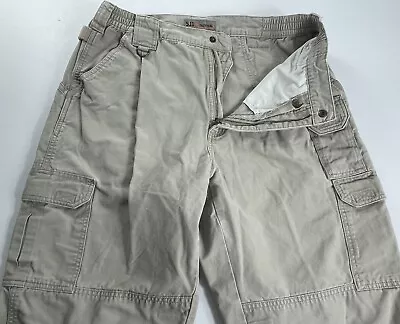 5.11 Tactical Size 36X34 (34X32) Beige Cargo Pants Elastic Waistband Style 74251 • $25