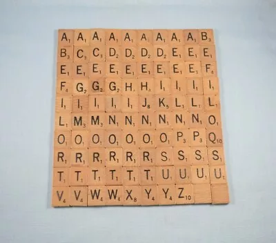 Scrabble Complete Set Of 100 Wooden Tiles 1983 Vintage/Older With Silver Pouch • $8