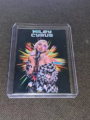 Miley Cyrus Mini Concert Tour Poster Holographic Refractor Card Memorabilia • $8.49