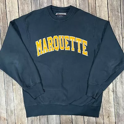 VINTAGE Marquette University Champion Reverse Weave Sweatshirt Small Mens Blue • $49.95