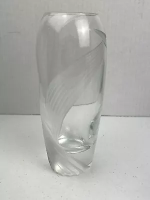 Vintage Lenox Crystal Windswept Bud Vase Clear Frosted Swirled Cut Crystal - USA • $30