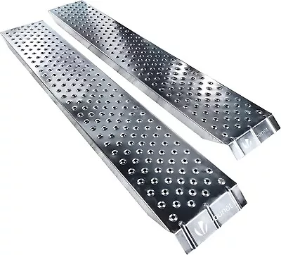 VOUNOT Loading Ramps 2 Steel Ramps Heavy Duty For Van Lawnmower ATV Quad 400 • £70.99