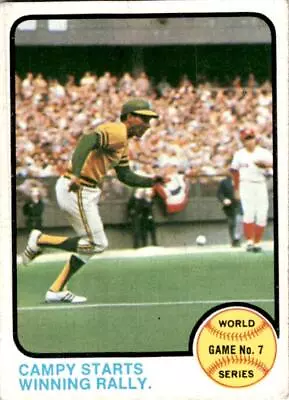 1973 Topps #209 World Series Game No. 7: Campy Starts Winning Rally Oakland A's • $3.49