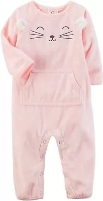 Carter's Baby Girls' Fleece Bunny Jumpsuit 9 Months • $5