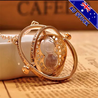 $7.85 • Buy Harry Potter Hermione Granger Gold Tone Hourglass Necklace Pendant Time Turner