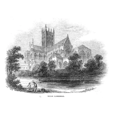 £8.99 • Buy WELLS Cathedral - Antique Print 1843