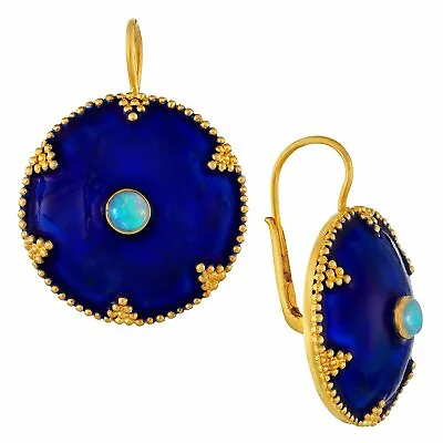 Cheshire Disc Opal Enamel Earrings: Museum Of Jewelry • $119.95