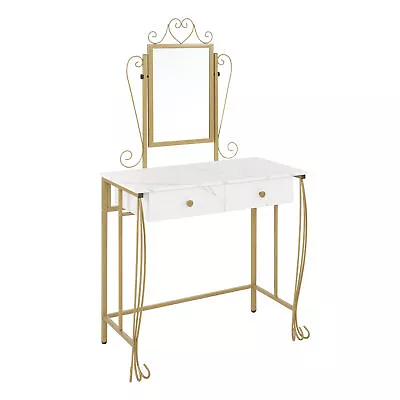 Makeup Vanity Table Set Vintage With Mirrorstoolstorage Dressing Desk White • $161.99