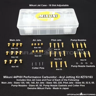 Mikuni 44PHH Perf Carb-4cyl Jetting Kit #Z70/163 40Jets+w/18 Slot Case. Solex   • $242.73