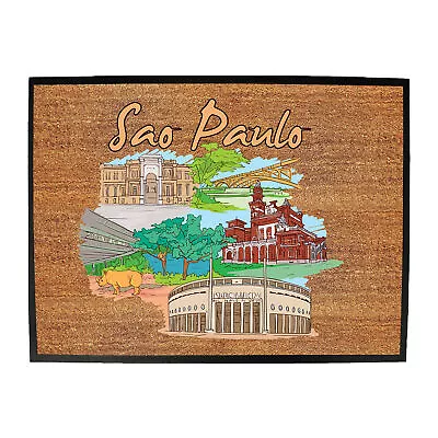 Sao Paulo Brazil Country Flag Destination - Mancave Novelty Doormat Doormats • $27.99