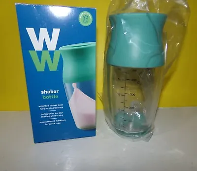 Boxed New Weight Watchers WW Plastic Shaker Bottle Lekue Teal Emulsifying Balls • $25.48