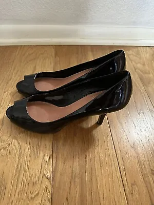 Vince Camuto Women's Black Kira Pump Peep Toe Slip On Platform Heel Size 8.5 • $20