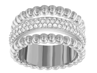 $129.99 • Buy Swarovski Crystal | Click Ring Cry/rhs ✪new✪ 5123874 55 Rare Retired Rhodium Usa