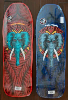 2 Powell Peralta Skateboard Deck LOT Mike Vallely Elephant RED AND BLUE Mountain • $180