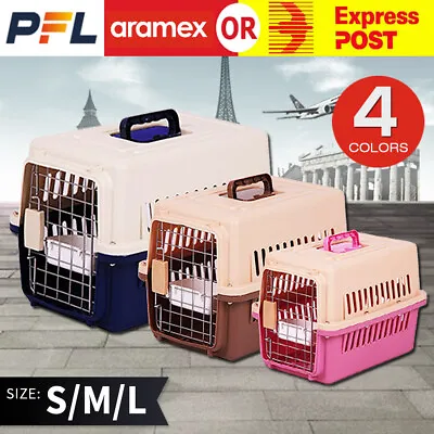 Portable Pet Dog Cat Carrier Travel Cage Safe Lockable Kennel Airline Approved • $40.47