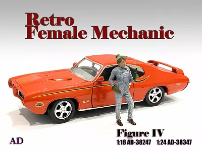 American Diorama 1:18 Scale (10cm) Figure - Retro Female Mechanic IV # AD-38247 • $9.99