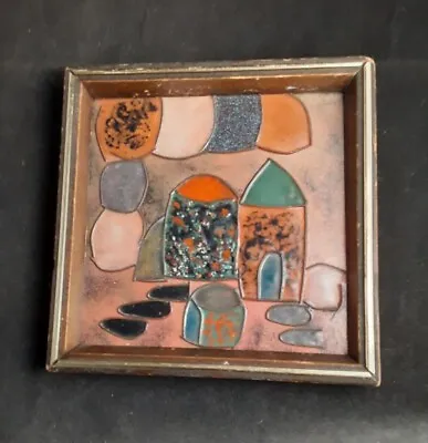 Vintage Framed Ceramic Tile The Old City By  J. Ruth Faktor (Faktorowicz) 7  X 7 • $34.95