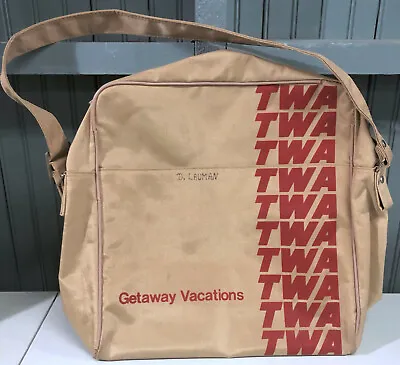 TWA Transworld Airlines Gateway Vacations Shoulder Carry Bag Vintage  • $24.95