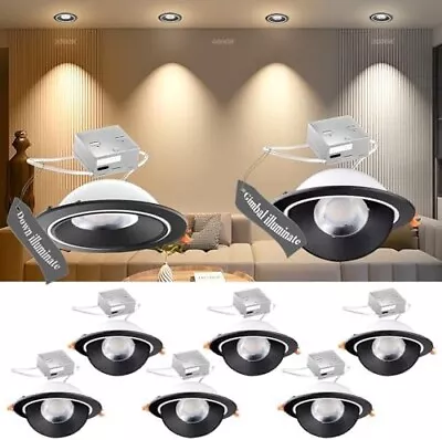 6 Pack Gimbal Recessed Lighting 6 Inch Adjustable Angle 3000K/4000K/5000K 1200LM • $49.99