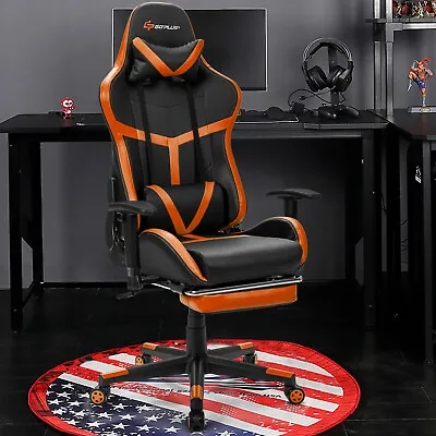 Office Massage Gaming Chair Reclining Racing Chair W/Lumbar Support & Footrest • $169.99