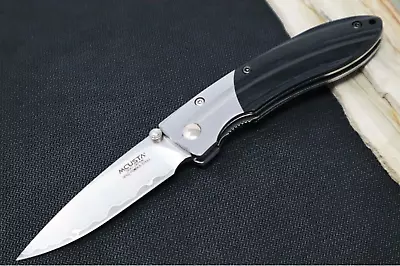 MCUSTA Shinra Mixture Ripple Japanese Folding Knife - 3 Layers SPG2 Powdered Ste • $248