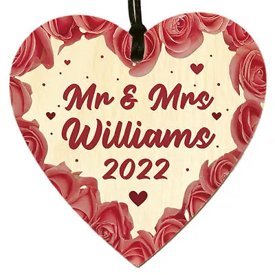 Personalised Valentines Gifts Wedding Mr & Mrs Anniversary Plaque Husband Wife • £2.99