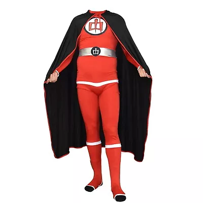 Greatest American Hero Adult Costume And Cape Body Suit Spandex Superhero 80s TV • $36.58