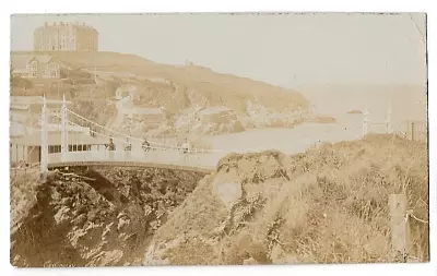 Cornwall Postcard - 'newquay' - Towan Island Bridge - Rp By E A Bragg - C1910 • £5