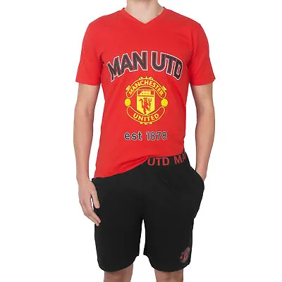 Manchester United Mens Pyjamas Short Loungewear OFFICIAL Football Gift • £9.99