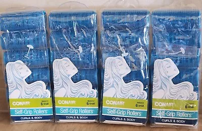 4 Packs Conair Self-Grip Curls & Body Hair Curlers Small  Blue 24 Total NOS • $14.99