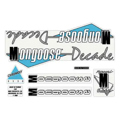 1988 Mongoose - Decade Decal Set - Red Frame • $44.95