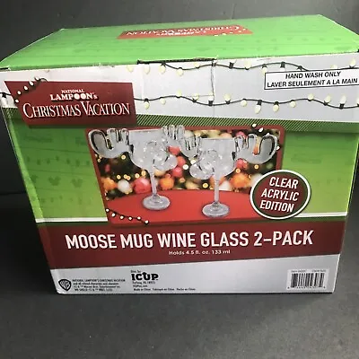 Warner Bros. National Lampoon's Christmas Vacation Wine Glass Moose Mug 2 Pack • $39.99
