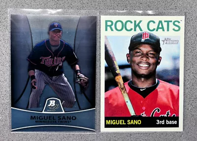 Miguel Sano (2 Rookie Lot) 2013 Topps Heritage Minors 2010 Bowman Platinum Twins • $1.99