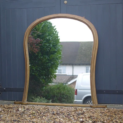 £465 • Buy Large Victorian Antique Gilt Gold Overmantle Floor Mirror Foxed 133cm X 135cm