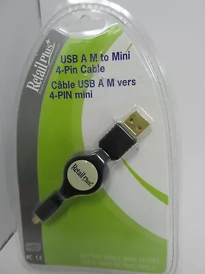 4 -30  RetailPlus Retractable USB A Male To 4-pin USB Mini-B Cable • $7.28