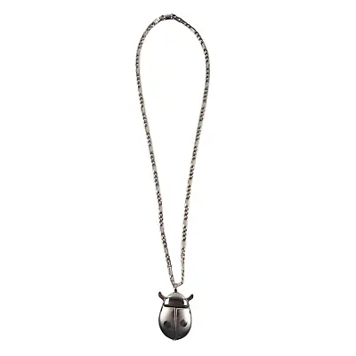 Silver Tone Ladybug Beetle Watch Pendant Necklace Sterling Chain Xanadu Japan • $29.99