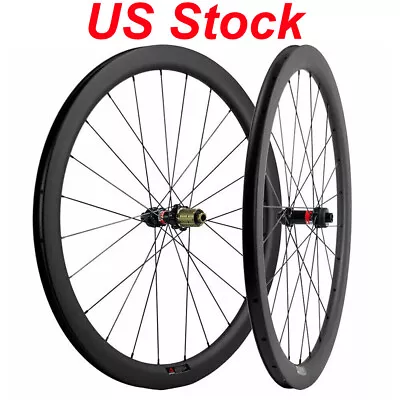 50mm 700C Road Bike Carbon Wheelset Bicycle Wheels Disc Brake Tubeless US Stock • $309