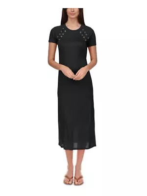 MICHAEL MICHAEL KORS Womens Black Lace-up Midi T-Shirt Dress Petites PXS • $11.99