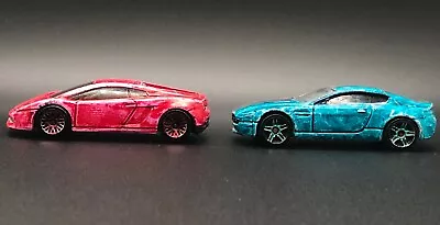 Hot Wheels Worn Lot Of 2: Lamborghini Gallardo LP 560-4 & Aston Martin V8 Loose • $5.99