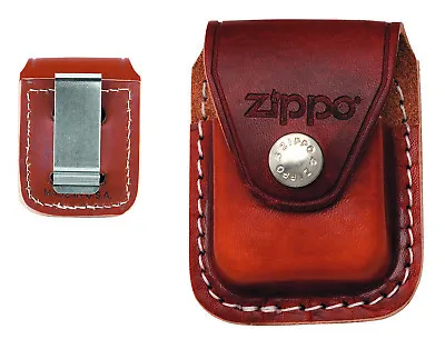 New ZIPPO Brown Leather Pouch With Clip Genuine AU Stock • $34.99