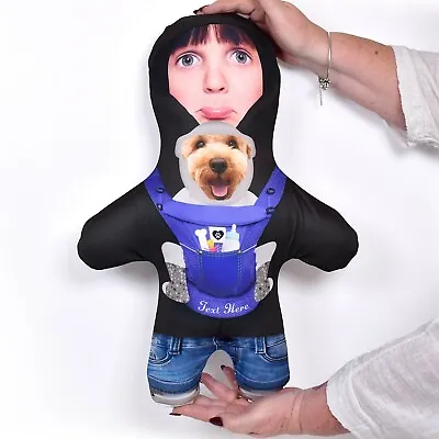 Custom Pet Carrier Mini Me Doll Custom Pet Gift Add Two Faces Plush Cushion Gift • £24.99