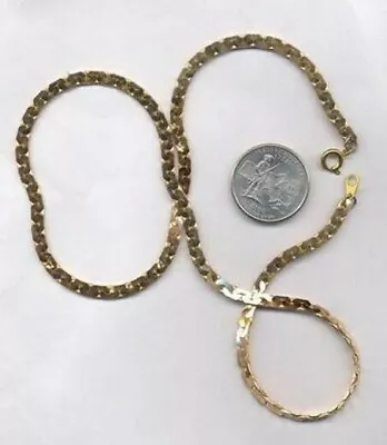 1 VINTAGE POLISHED BRASS 4mm. SERPENTINE 20  CHAIN NECKLACE X191 • $2.99