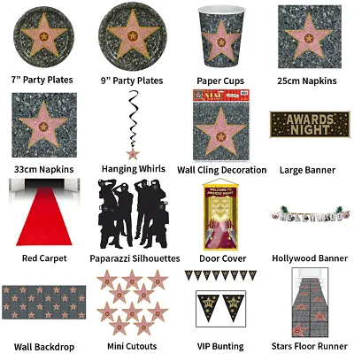 Awards Night Hollywood Star Theme Decorations - Partyware Complete Selection • £19.89