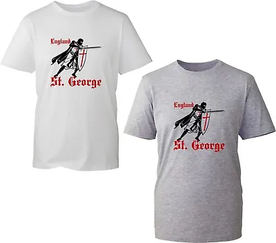 England St. George T-Shirt England Flag Shield Saint George Knight Warrior Top • £7.99