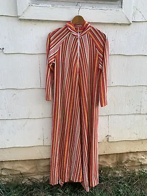 Vintage Miss Elaine Moo Moo Women’s Multicolor Terry Cloth Long 1970’s • $45.50