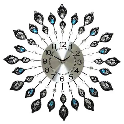 $32.99 • Buy Metal Crystal Wall Clock Large Modern Home Room Art Luxury Decor Watch Silent