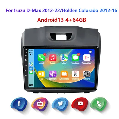 4-64GB Android 13 For Holden Colorado 2012-2016 Car Stereo Radio Carplay GPS CAM • $273.89