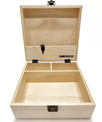 Wooden Keepsake Box With Lock And Storage Compartments Locking Wooden Box  • $24.95